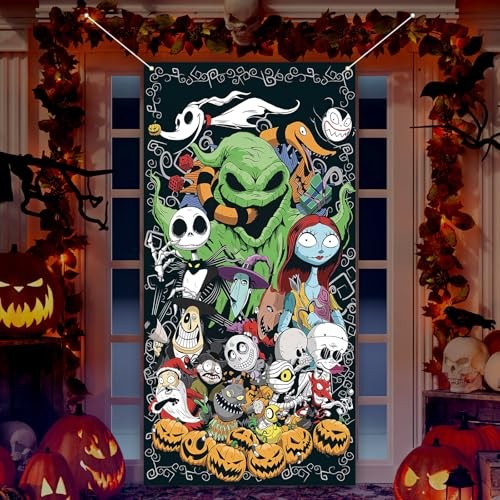 Halloween Door Cover Happy Birthday Photo Backdrop Halloween Birthday Party D…