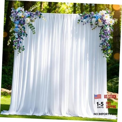 10x10ft White Backdrop Curtain for Parties Wedding, Curtain Backdrop for