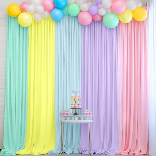10x7ft Unicorn Backdrop Curtains -Pastel Rainbow 10×7 FT Pastel Unicorn