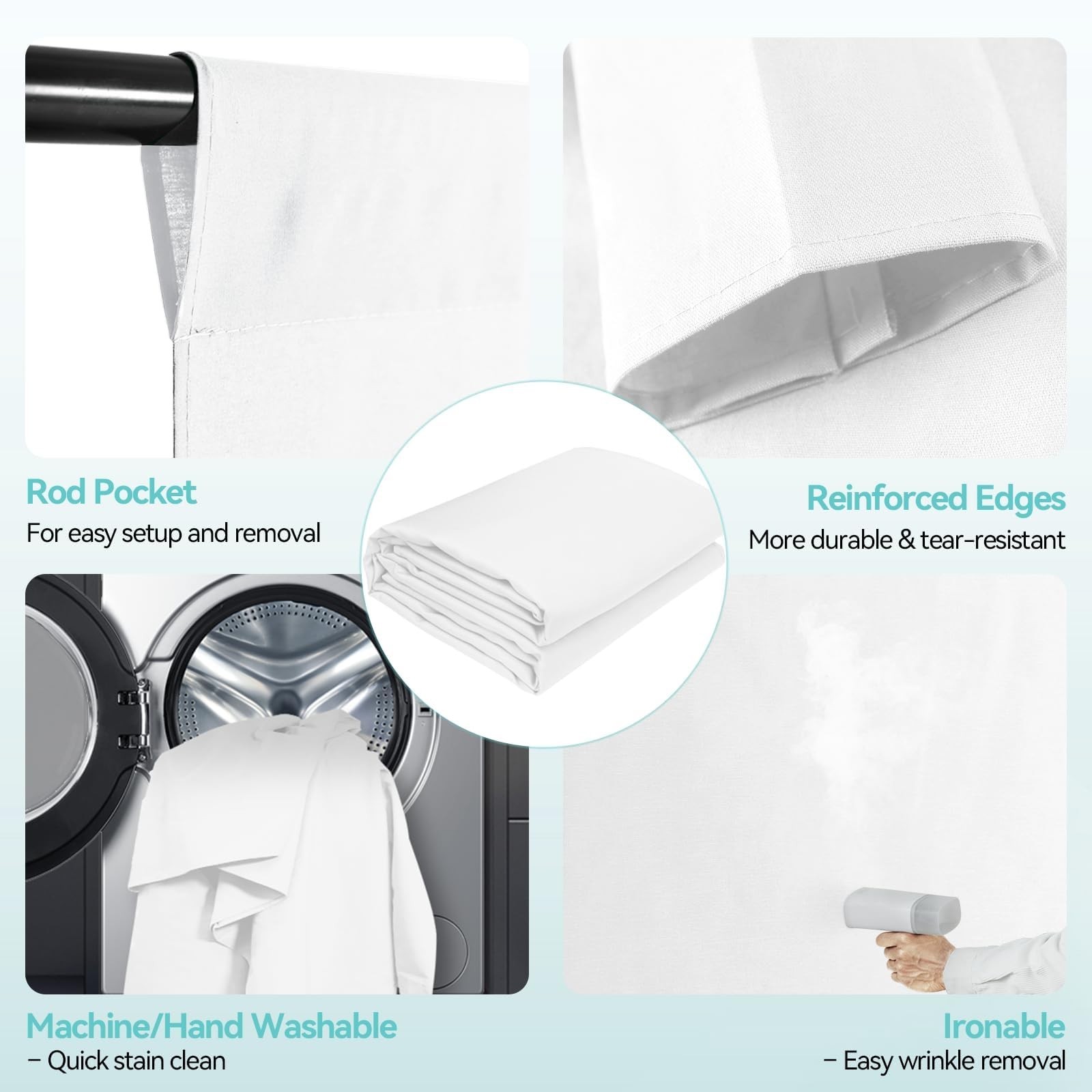Portable Photography Backdrop Stand Kit 7x10ft with 6x9ft White Background – Adj
