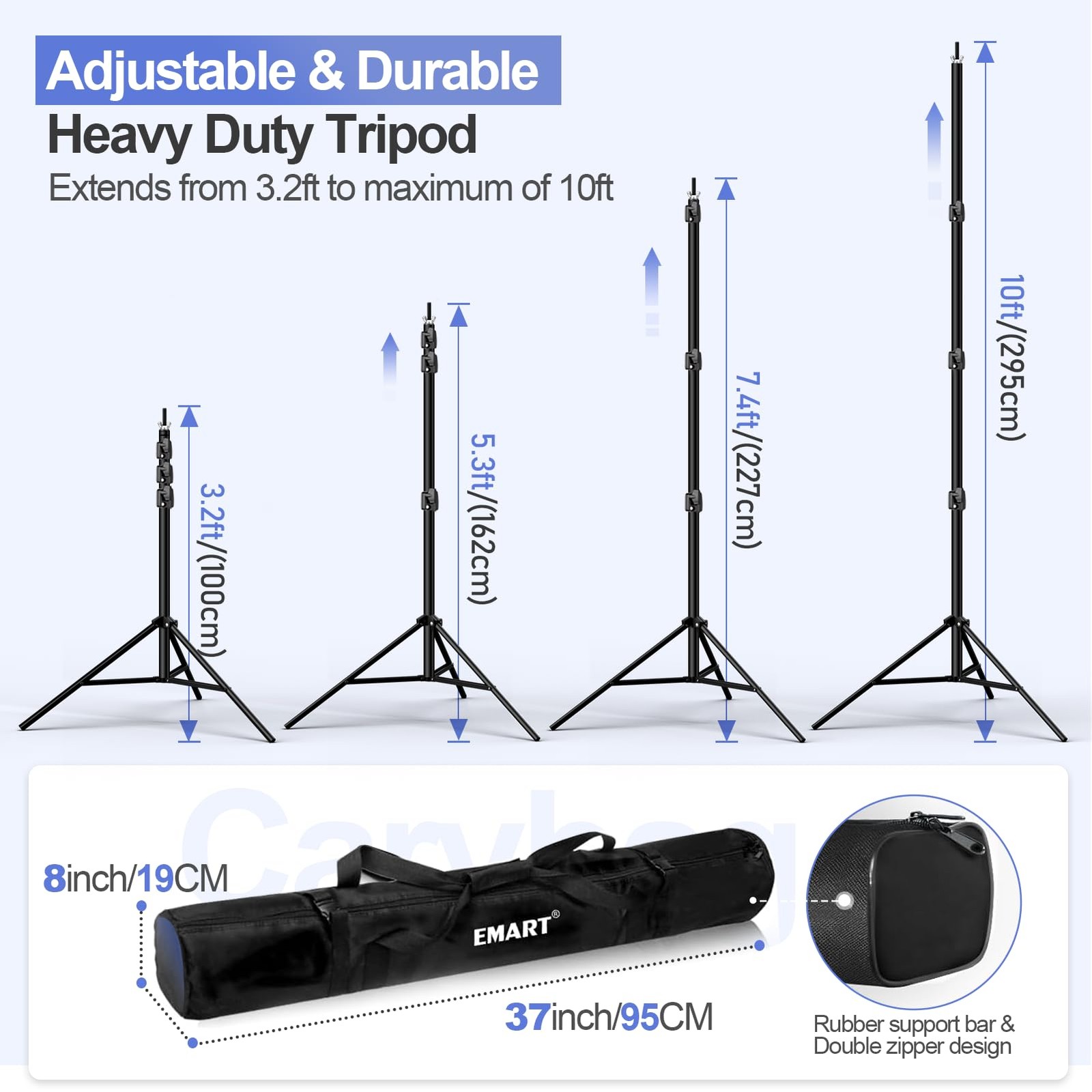 EMART 10x10ft 10x10ft(backdrop stand)/10x15ft(backdrop), Black/White/Green