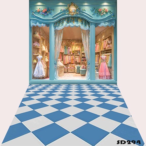 10’x20’CP Blue Girl Dress Showcase Microfiber Fabric background backdrop SD294