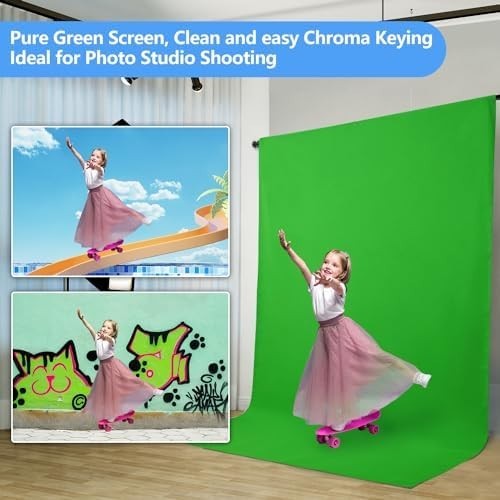 Green Screen Backdrop, 5 X 7Ft Greenscreen Background for Photoshoot, Small Gr