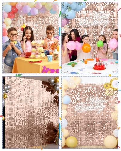 MJKEOMO 24Pcs Champagne Shimmer Wall Backdrop Panels for 4FT x 6FT Celebration