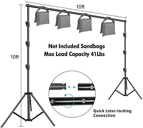 10x12ft Cotton Green Screen Backdrop Kit with Stand, Clamps & Carry Bag – Photog