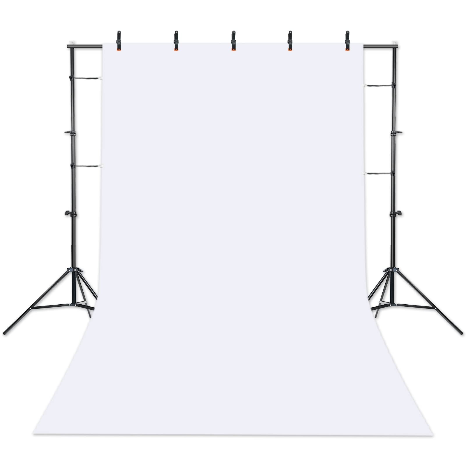 10’ft x 8.5’ft White Backdrop Photography Screen WITH Adjustable Stand AND Case