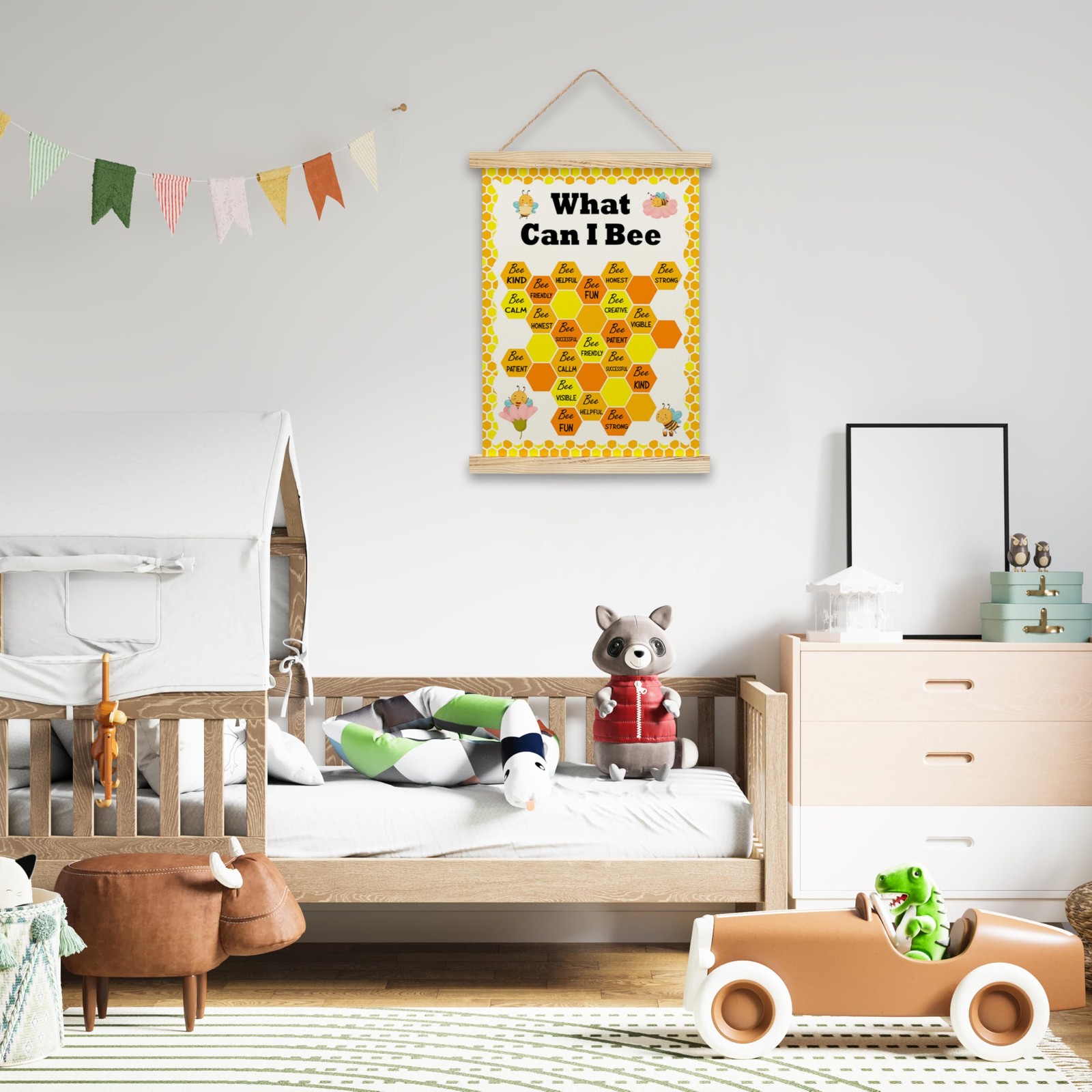 Honey Bee Classroom Posters Decor, What Can I Bee Hanging Canvas Flag Decor F…