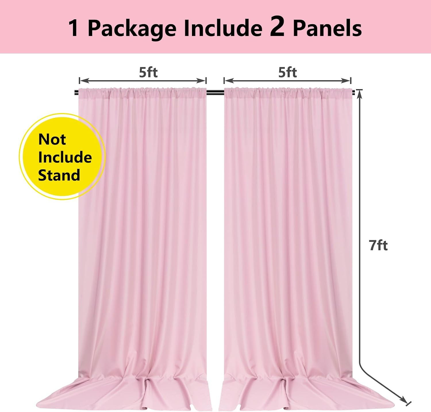 Pink Backdrop Curtain for Parties Rod Pocket Pink Curtains Photography Backdrop