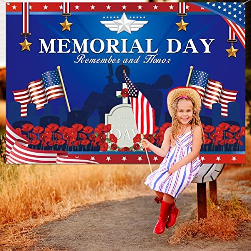 Veterans Day Decorations – Memorial Day Background Banner Red and Blue banner