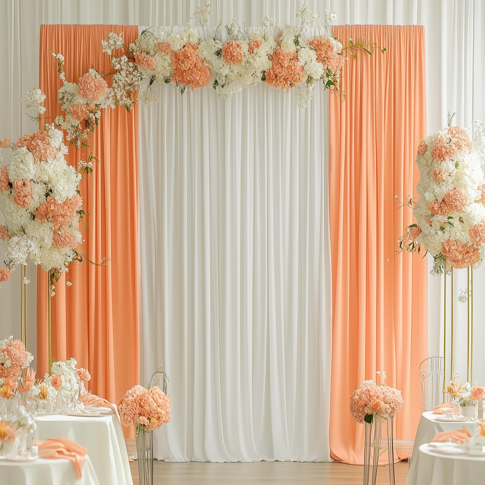 10x12ft Ivory Backdrop Curtains 2 Panels 12x5ft Wrinkle Free Photo Drapes
