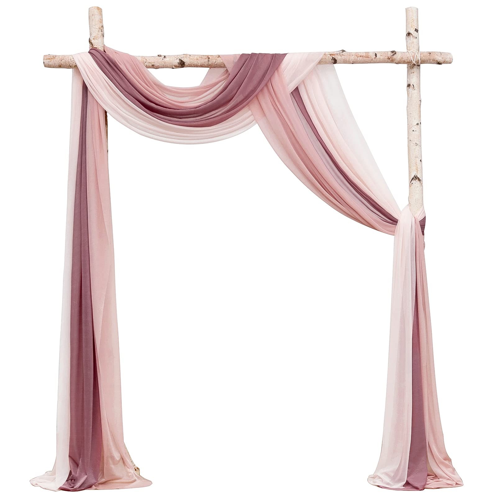 Wedding Arch Draping Fabric 3 Panels 20Ft Chiffon Fabric Drapes Arbor Drapery…