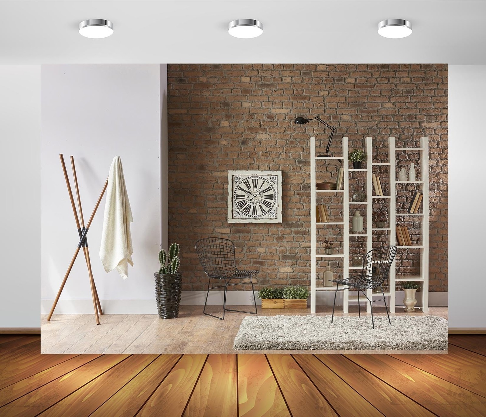 7x5ft Modern Living Room Backdrop Interior Room Bookshelf Photography Backgro…