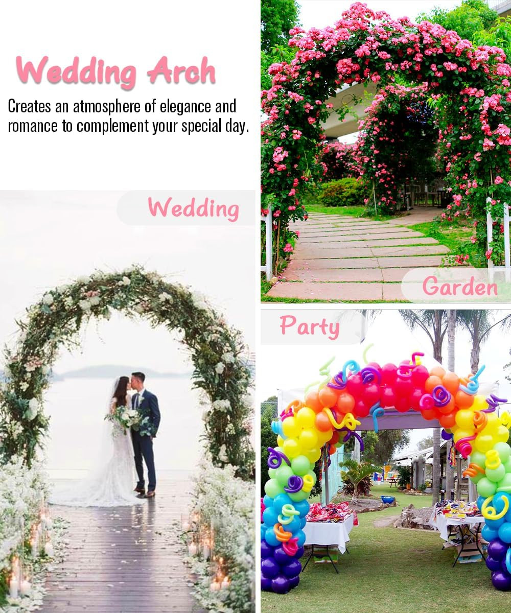 Metal Arch Backdrop Stand 7Ft Wide 7.7Ft High, Wedding Arch Frame for Wedding De