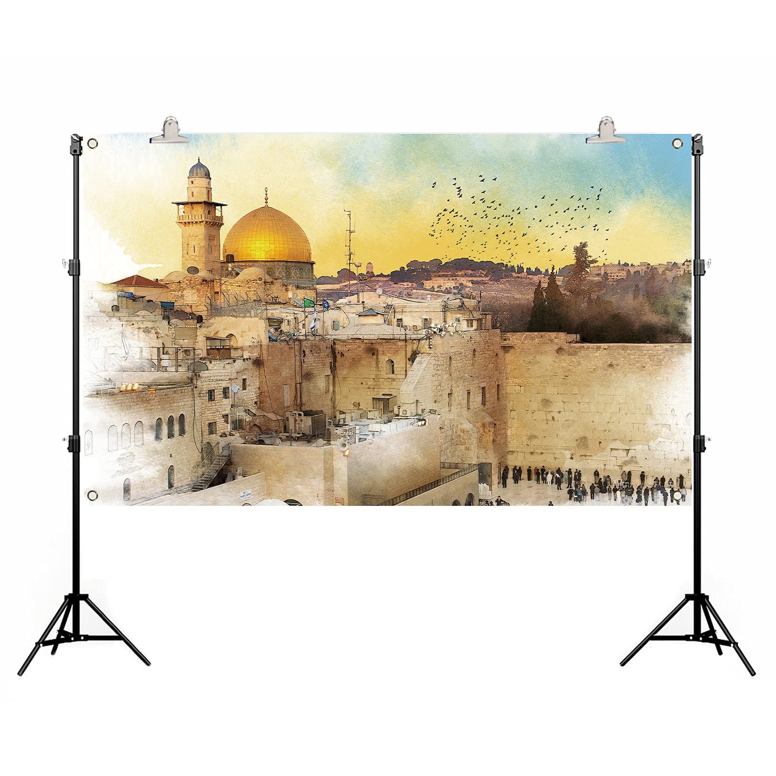 Jerusalem Western Wall Backdrop for Jewish New Year Rosh Hashanah Sukkot