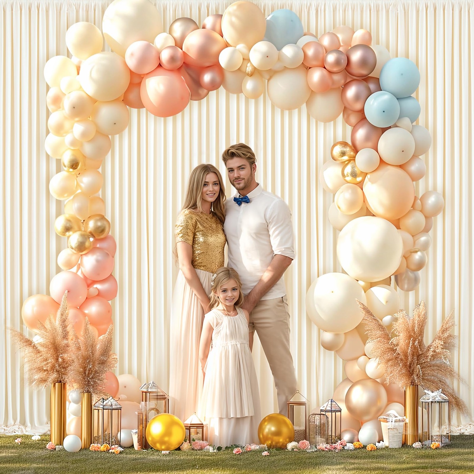 10×10 Champagne Backdrop Curtain for Parties Wedding Baby Shower Free Photo C…