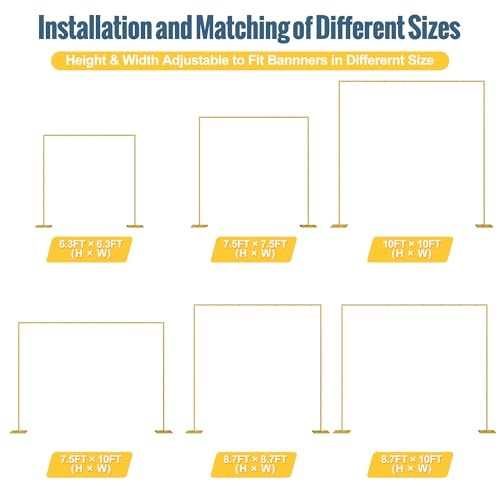 10×10 Gold Backdrop Stand Heavy Duty Pipe Wedding Decor