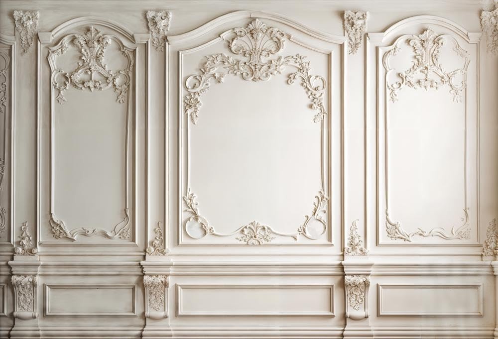 7×5 Ft Elegant Grey Wall Classic European Architecture Photography Backdrop