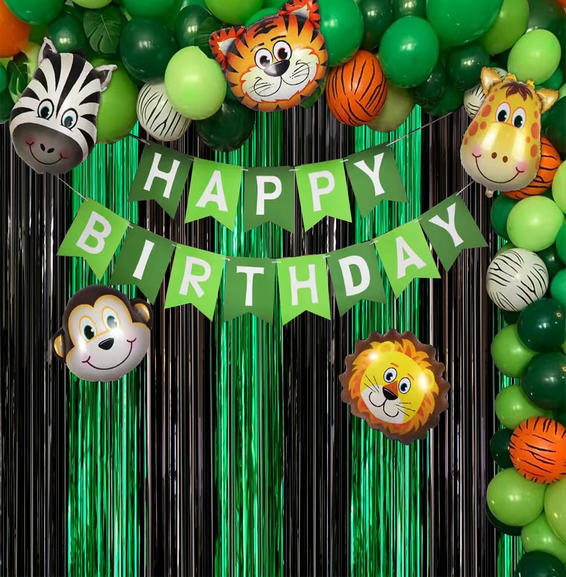 2 Pack 3.3×6.6ft Black Green Metallic Tinsel 3.3 feet x 6.6 feet,
