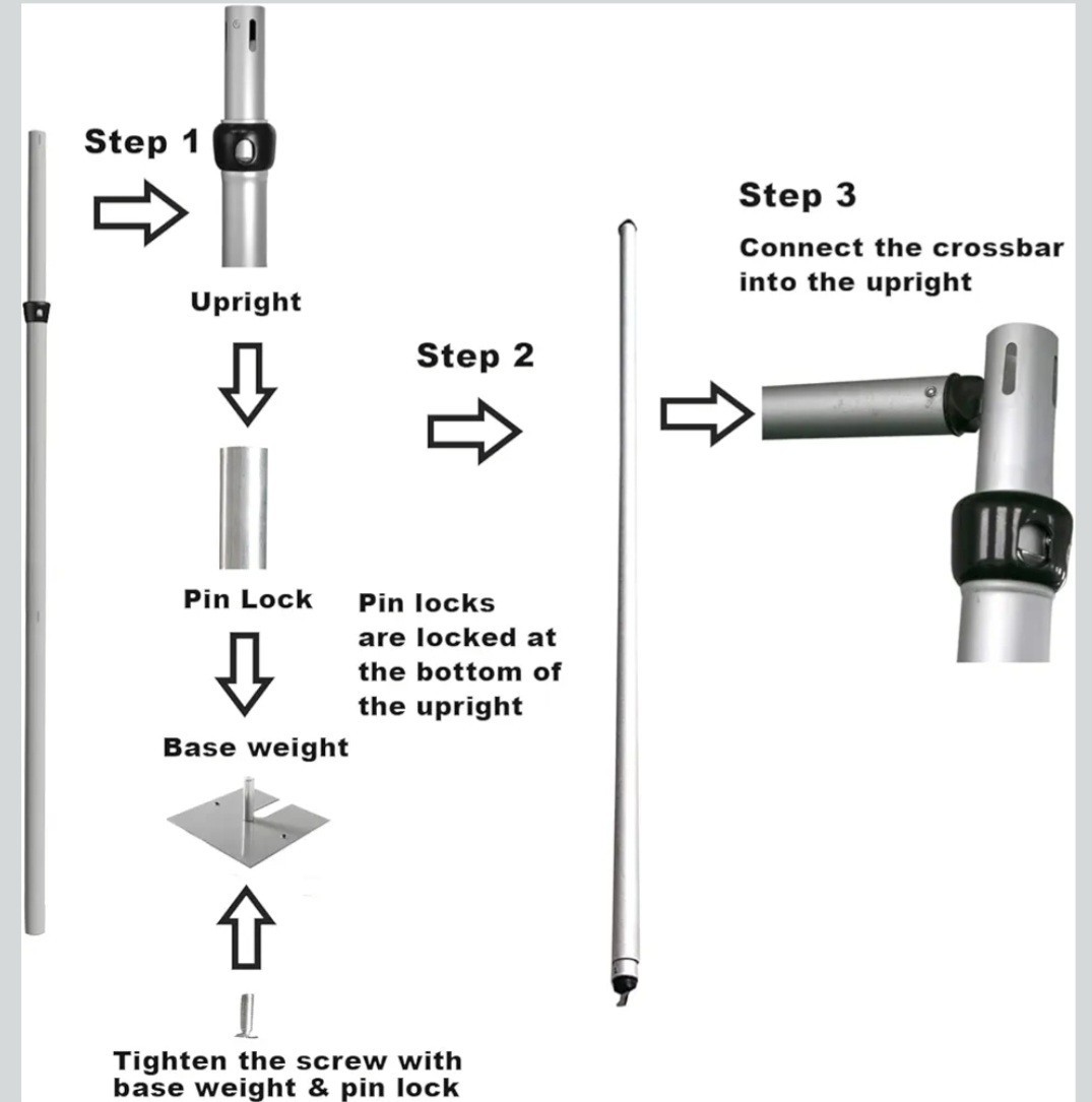 Wepdiy 7ft-12ft Telescopic Upright – Slip-Lock Pipe & Drape Vertical Pole silver
