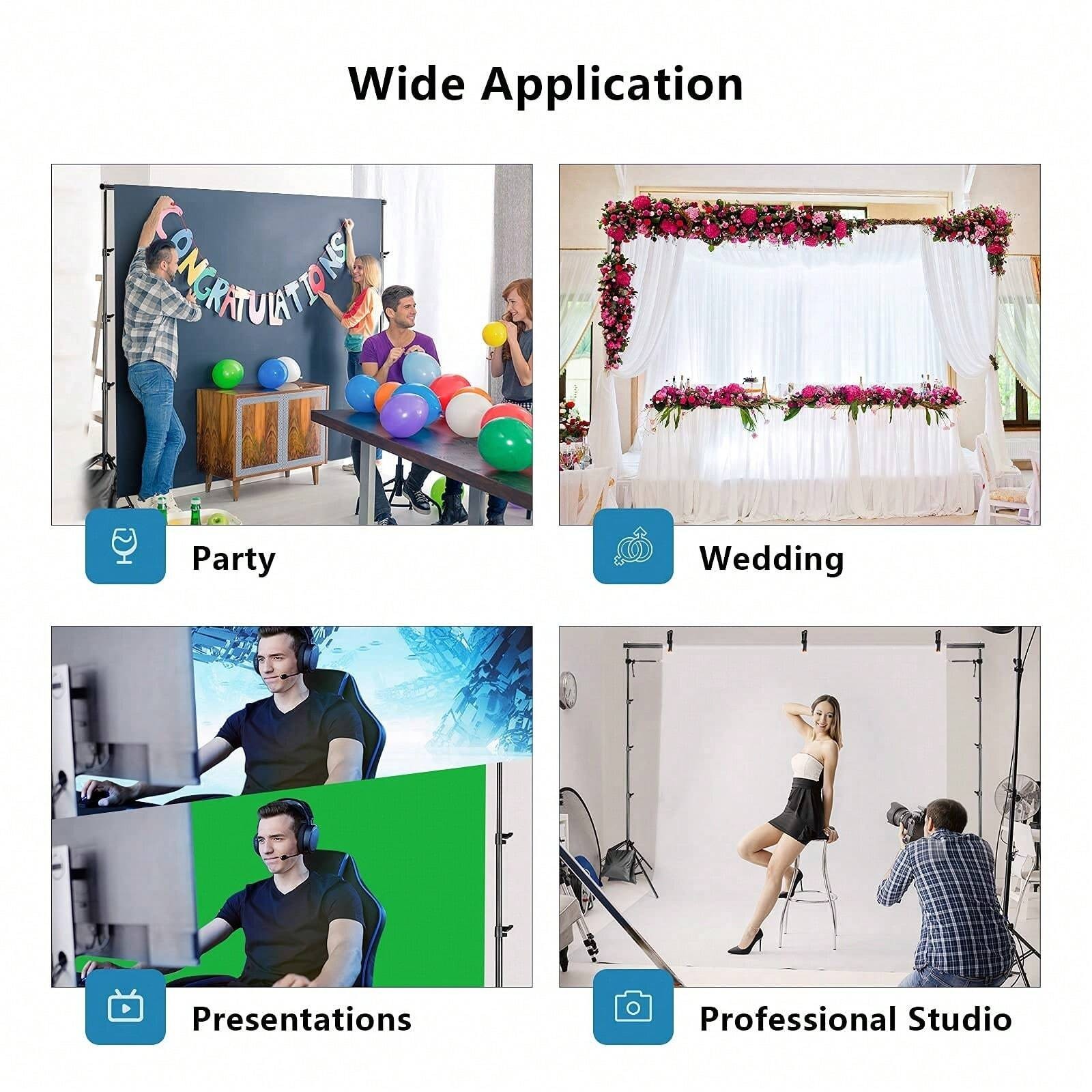 Professional 10x7ft Adjustable Photo Backdrop Stand Metal Balloon Arch Support K