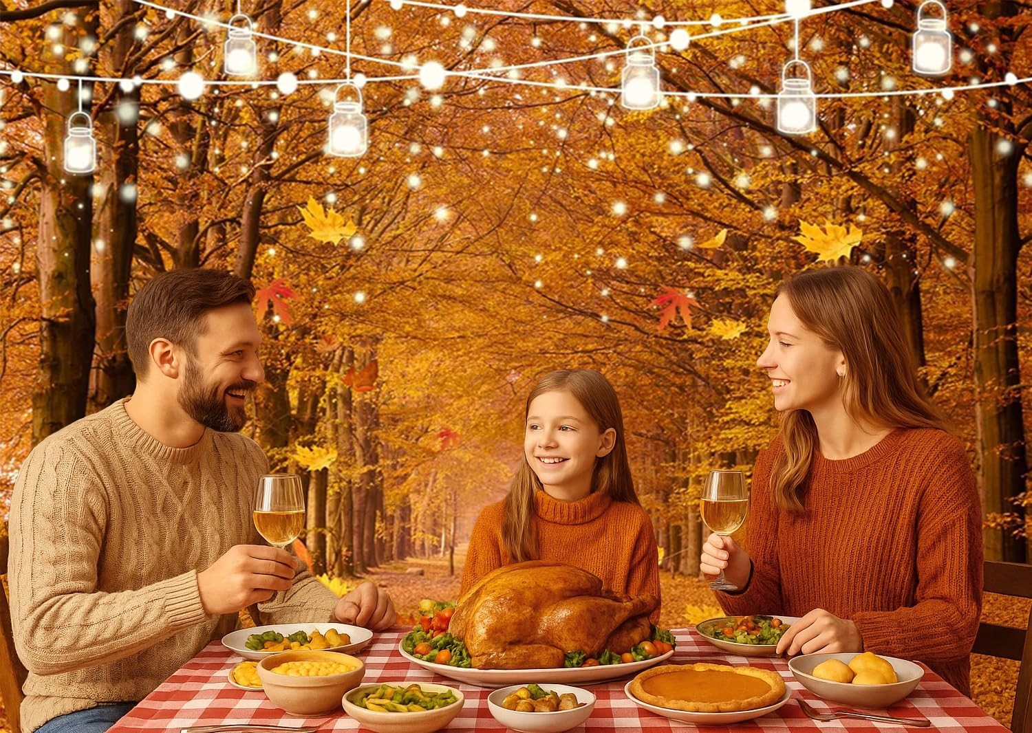 7x5ft Fall Forest Photography Backdrop Harvest Thanksgiving Pumpkin Prop 185