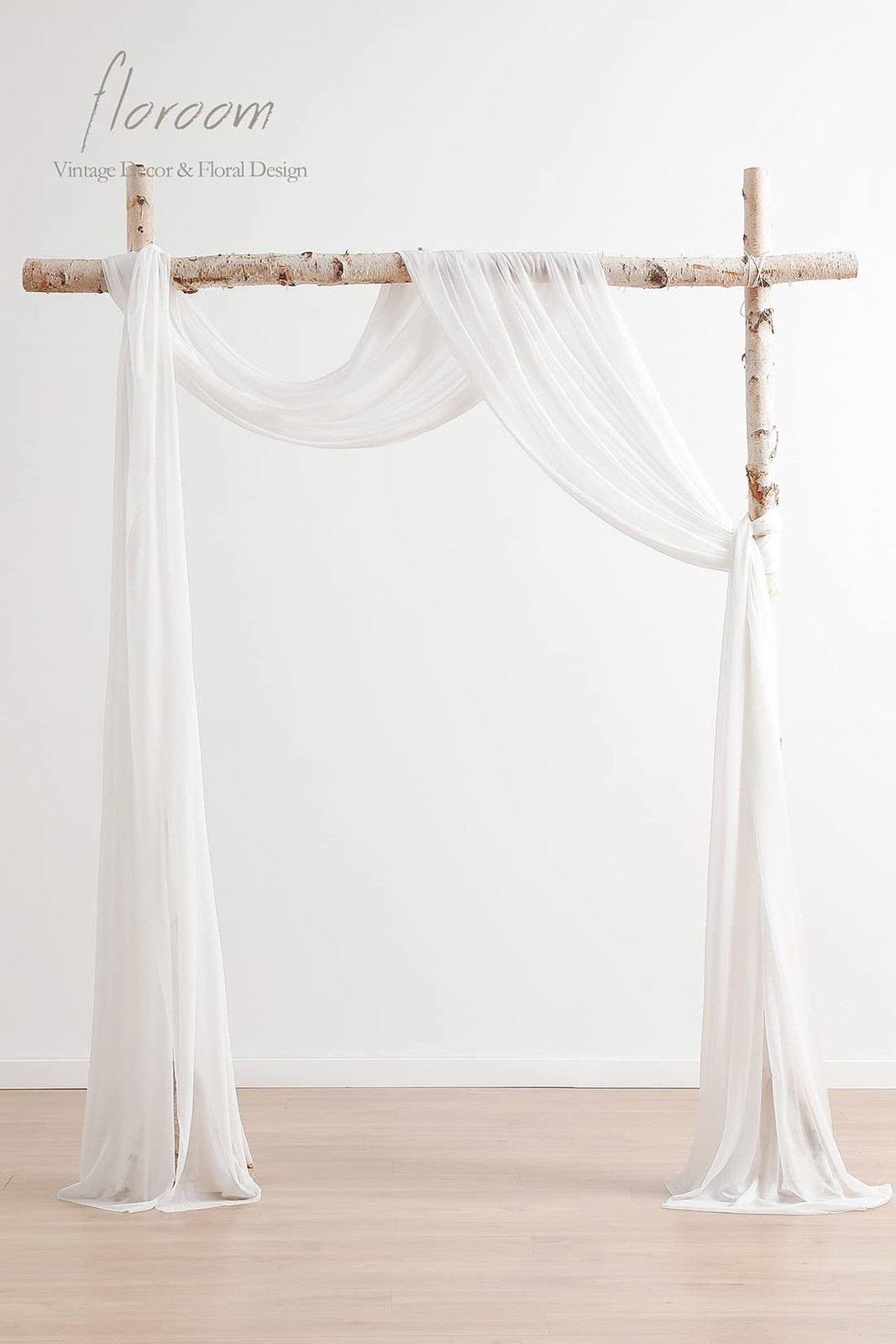 Wedding Arch Draping Fabric 2 Panels 20Ft White Chiffon Fabric Drapes Arbor D…