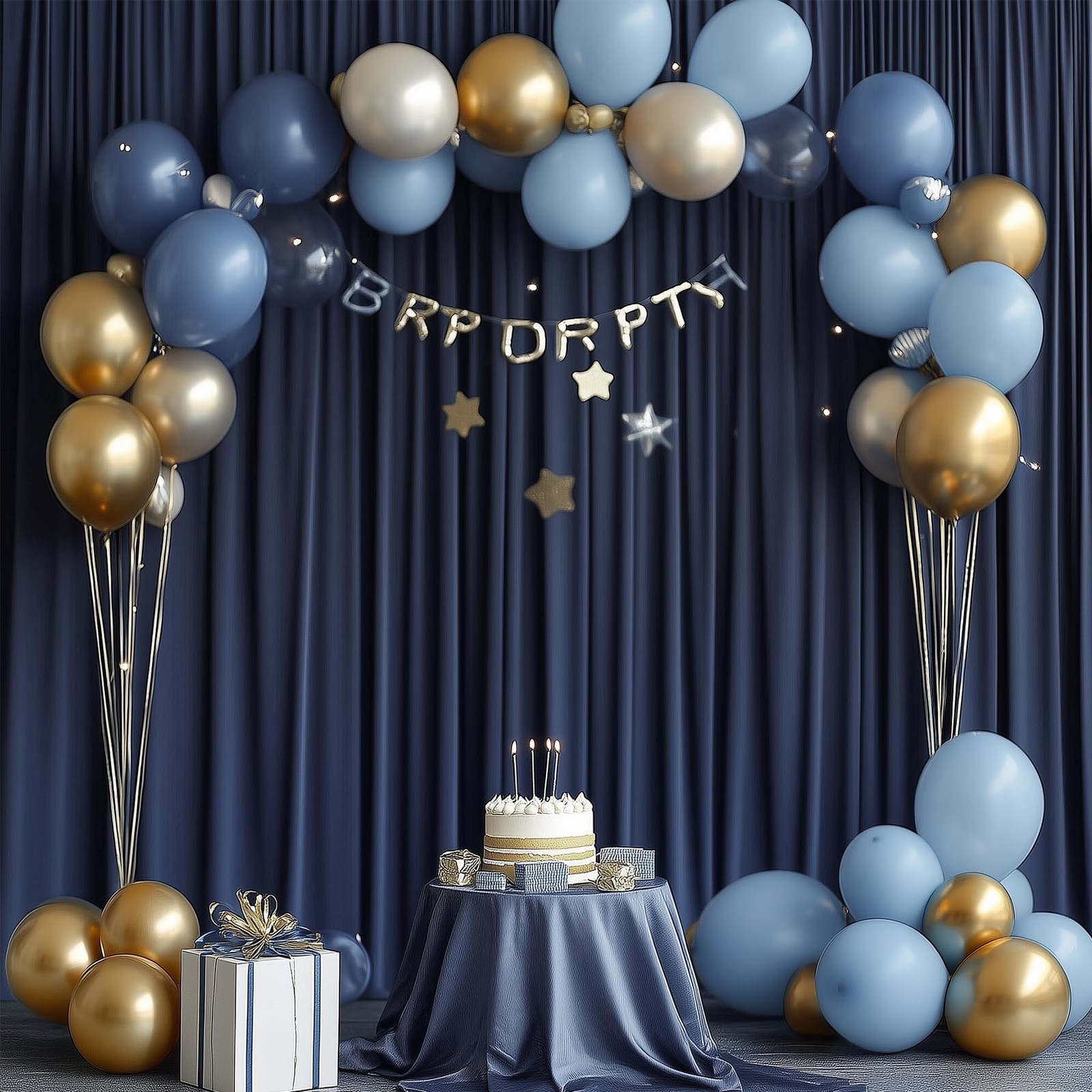 50ftx12ft Navy Blue Backdrop Curtains for W5′ x H12′(10 panels), navy blue