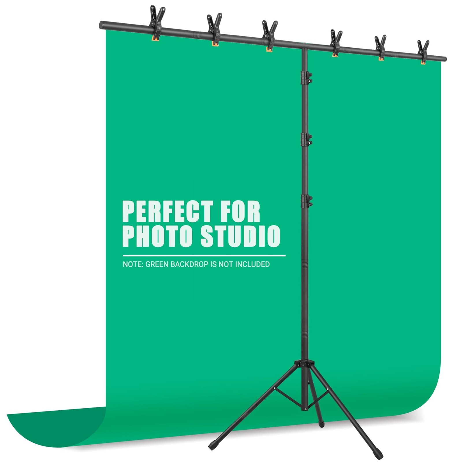 T-Shape Portable Backdrop Stand – 8×5.2ft Adjustable Photo Background Stand K…