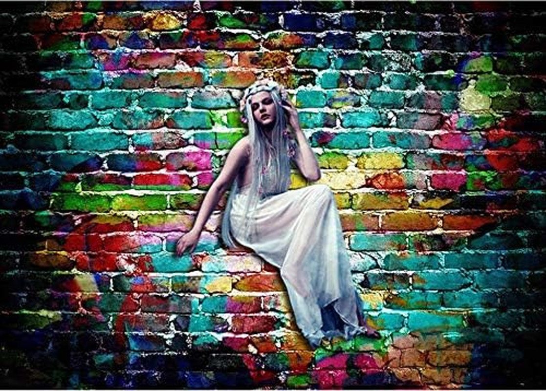 7x5ft Graffiti Photography Backdrops Colorful Brick Wall Photo Background