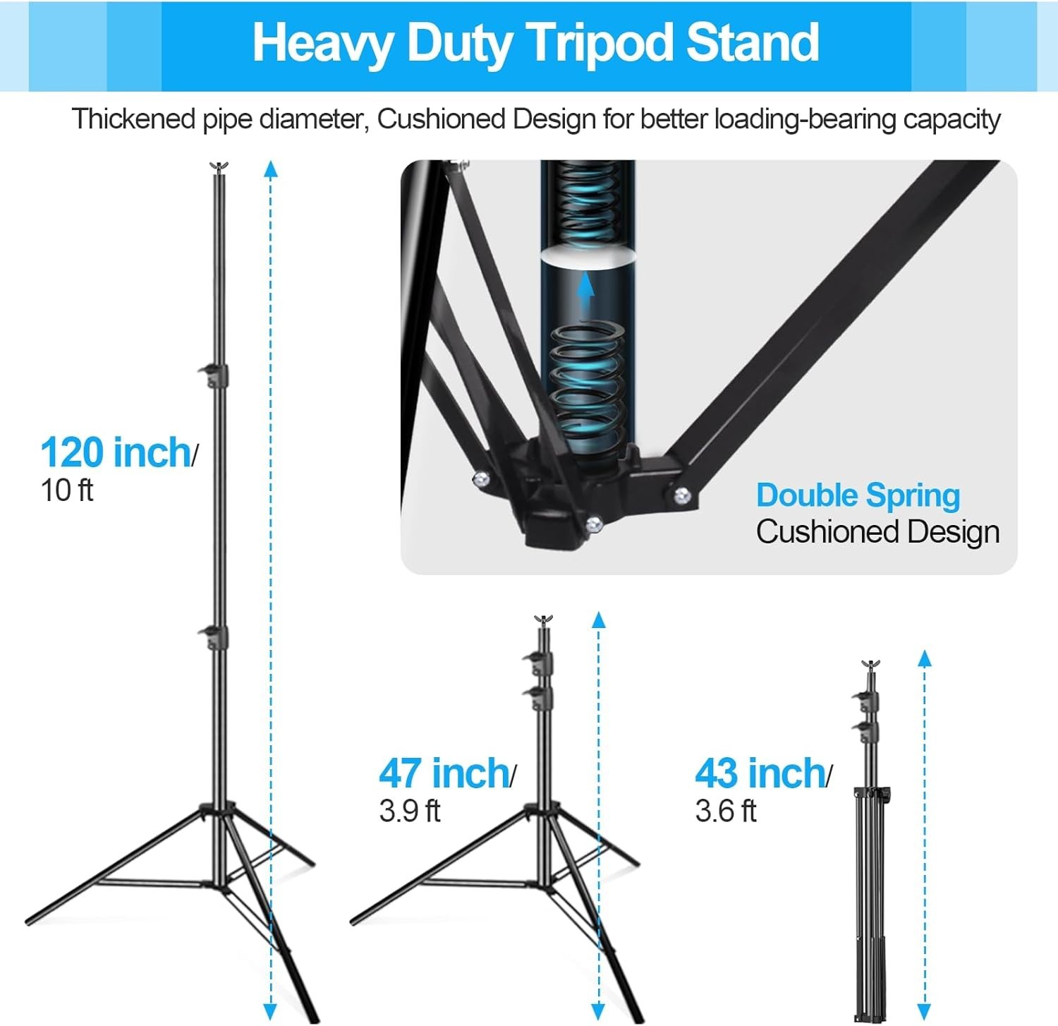 Heavy Duty Backdrop Stand 10x12ft with Portable Carry Bag for Ultimate Stability