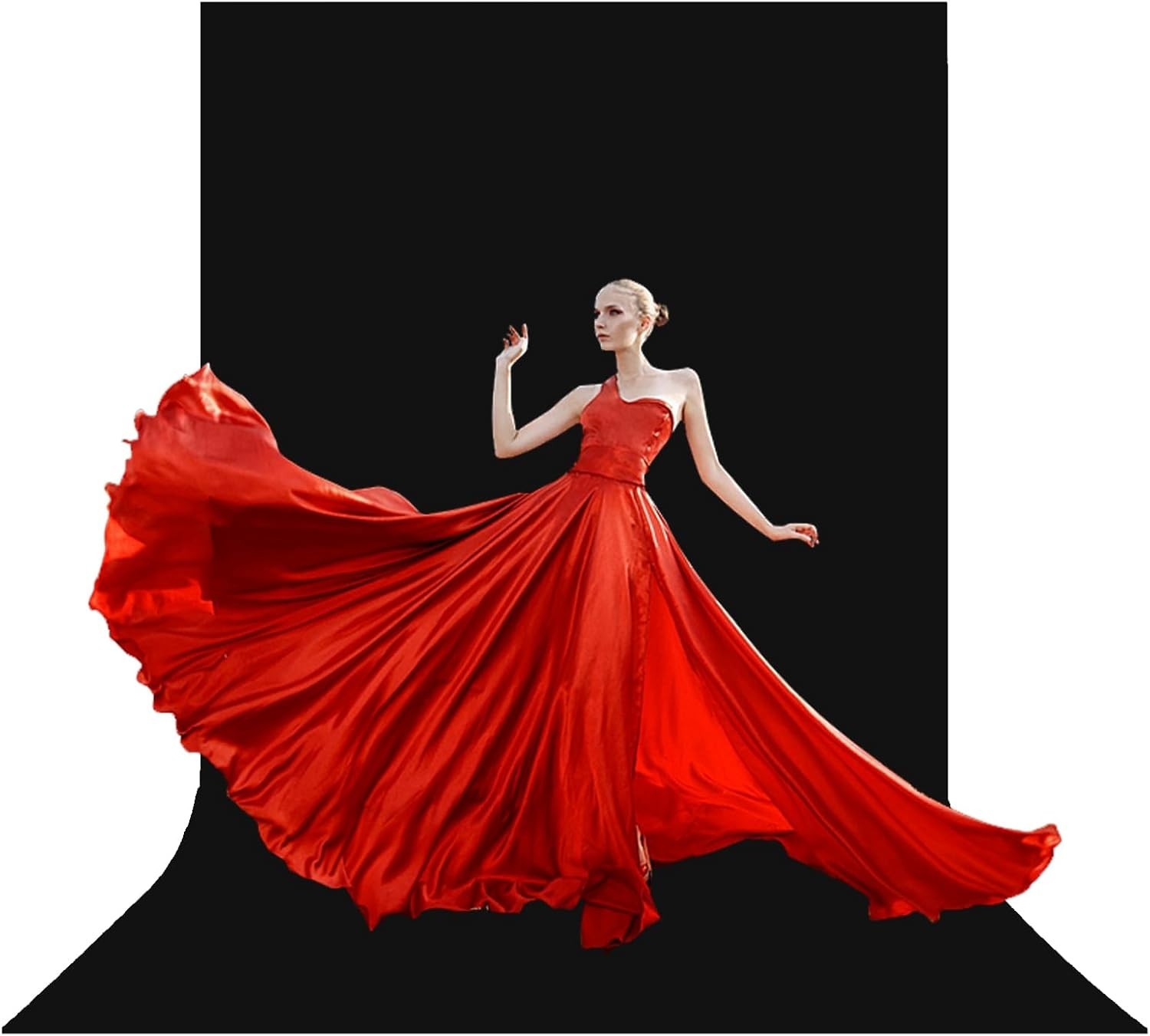 Versatile 5×6.5 Ft Black Backdrop for Photography, Video Recording & Events