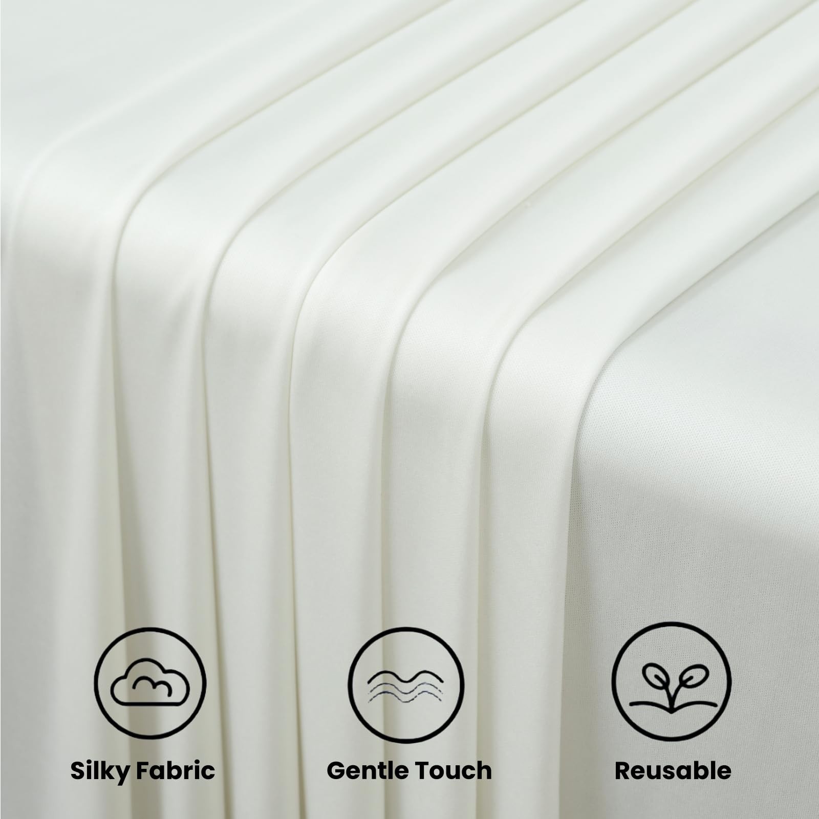 10 ft x 8 ft Free Ivory Backdrop Curtain for Wedding Parties, Polyester Ivory…