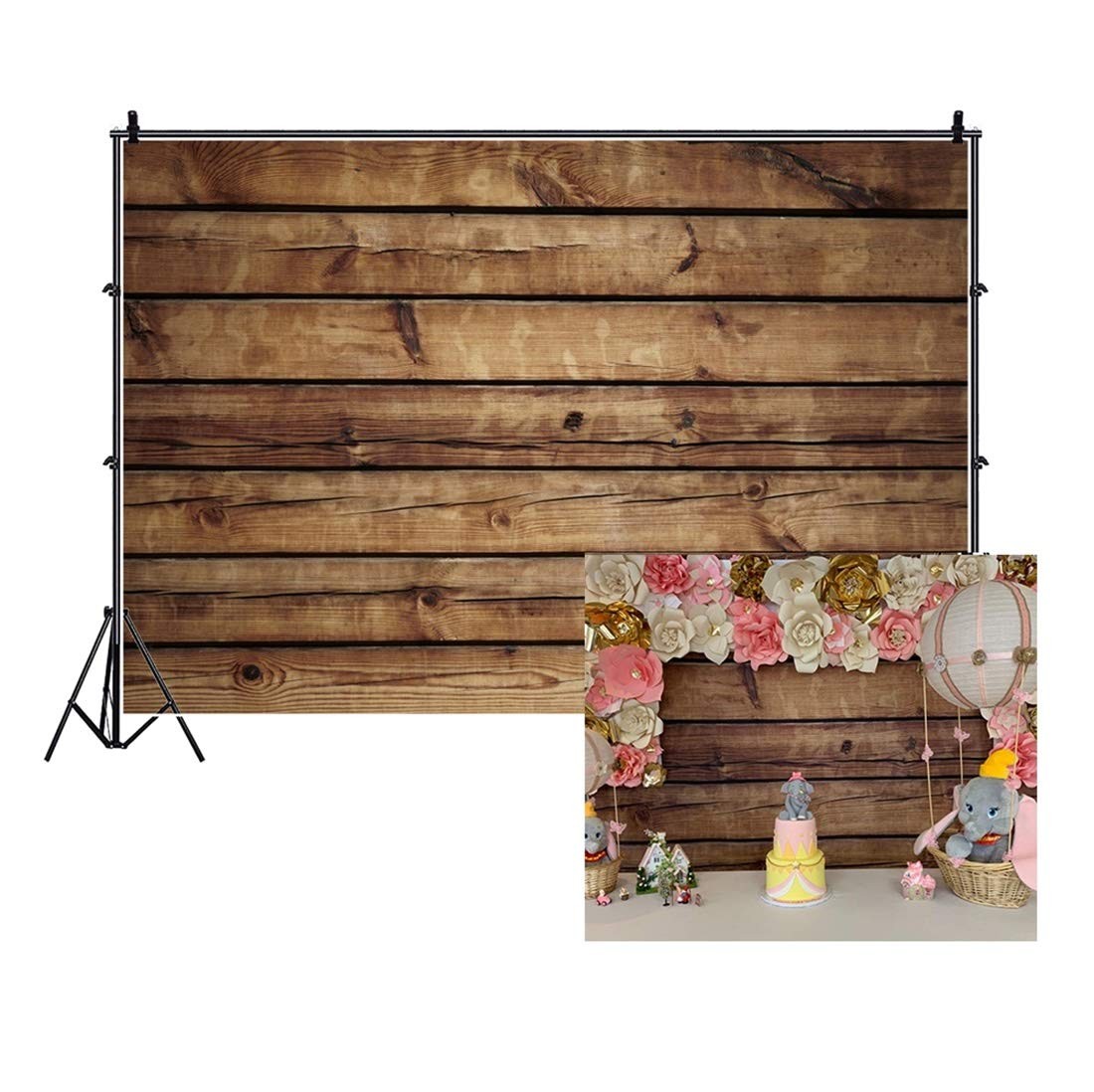 LFEEY 10x8ft Wood Backdrops for Photography Grunge Vintage Worn 10x8ft, Brown