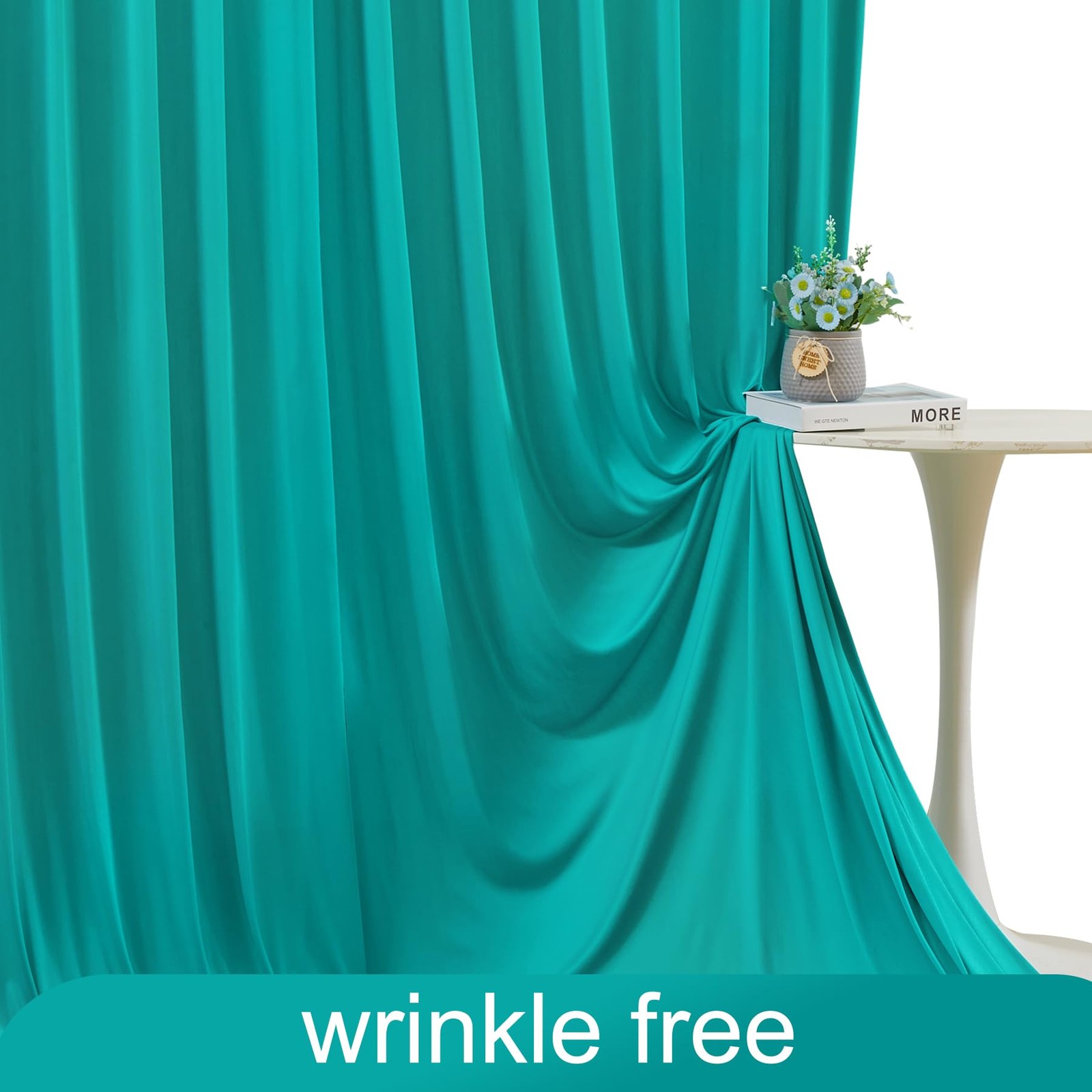10×10 FT Turquoise Backdrop Curtain Wrinkle Free Drapes 5×10 FT 2 Panels