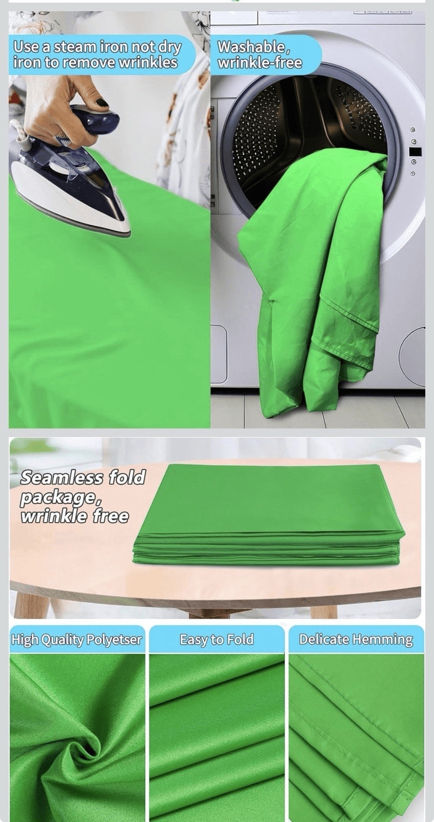 10 Ft x 20 Ft Photography Backdrop Green Screen, Green Background Non-Reflect