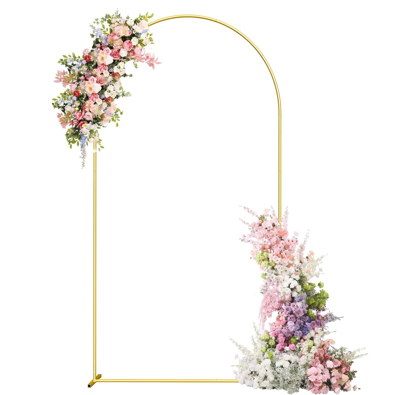 6.6FT Metal Arch Backdrop Stand, Gold Wedding Arch Frame, Balloon Arches Back…