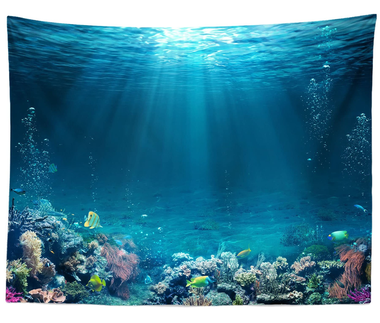 5×3 Foot Fabric Underwater World Tropical Fish Corral Deep Sea Photo Backdrop