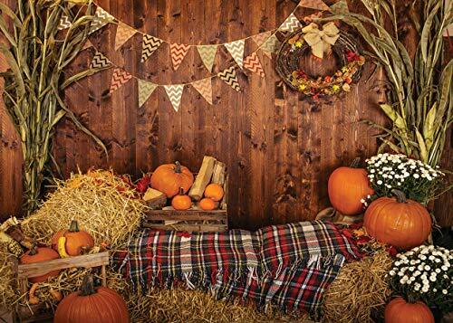 Fall Thanksgiving Photography Backdrop Wooden Floor Barn Harvest Photo Backgroun