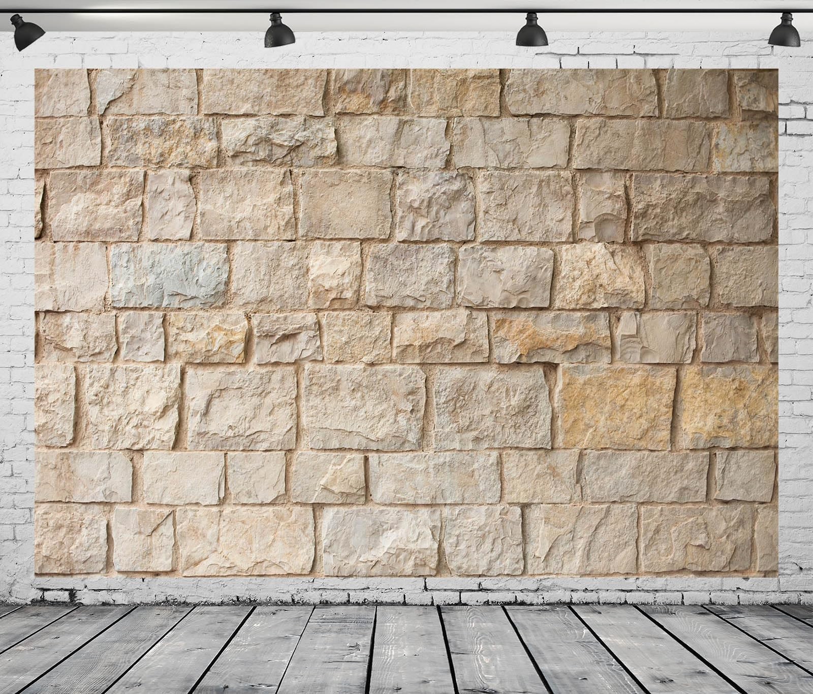 Loccor 7x5ft Fabric Stone Wall Backdrop Ancient Rock 7x5FT, N1-a13829