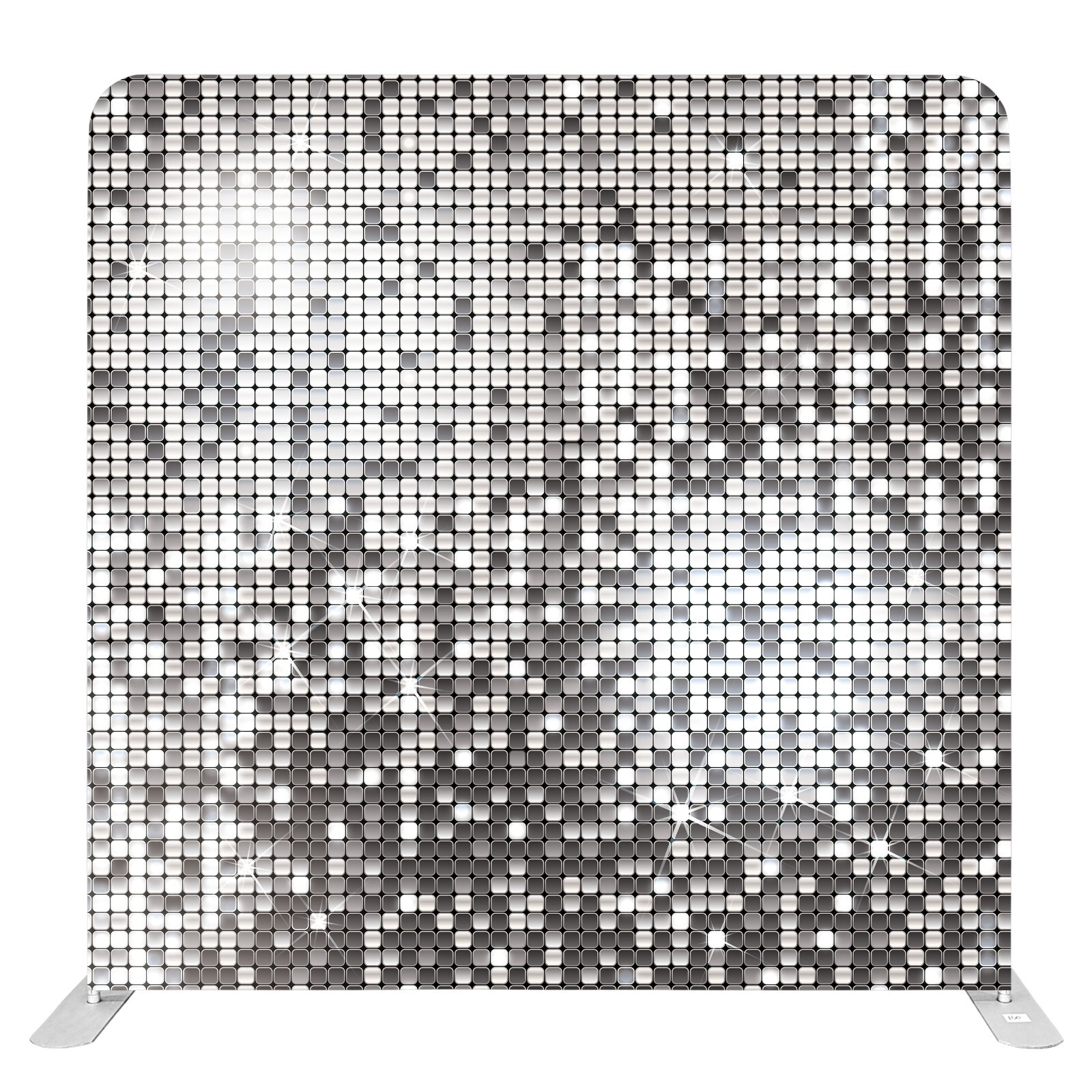 Bakod Sparkling Silver Pillow Case Tension Fabric Backdrop w/ 8ftx8ft Frame