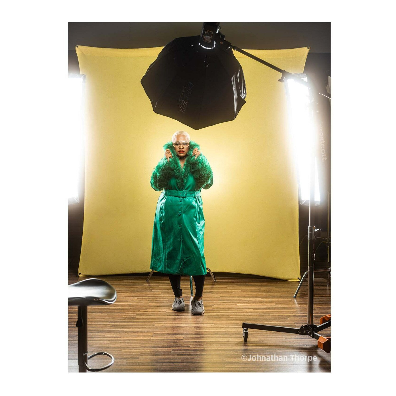 Westcott X Drop Pro Wrinkle Resistant Backdrop Canary Yellow 8 x 8 Feet