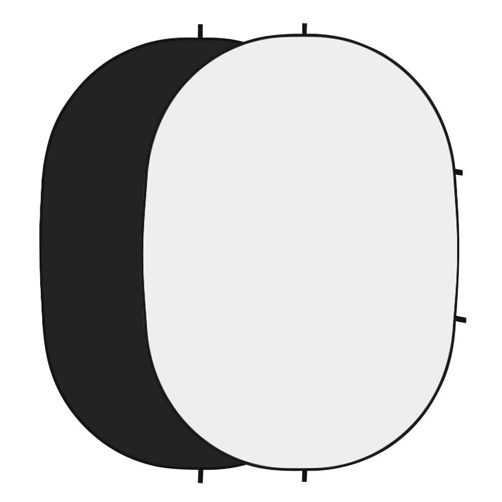 FOTOCREAT-5×6.5ft(1.5x2m) Black/White Double-Sided Pop-Up Collapsible Backdro…