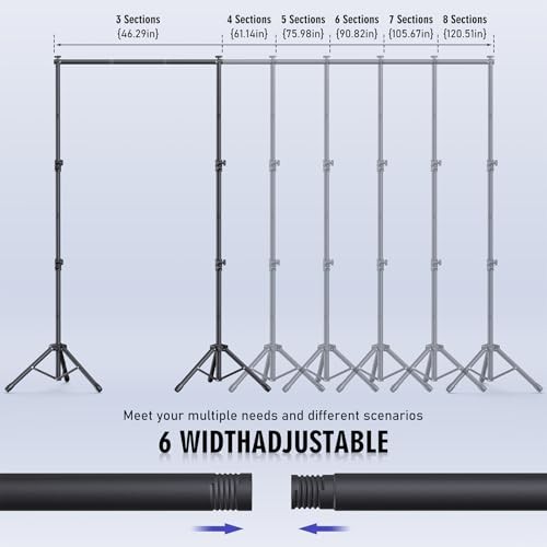 Backdrop Stand Kit – 6 Widths Adjustable Background Stand for Parties 10×7.5ft