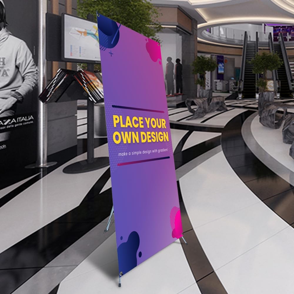 Custom X Banner Printing 24 x 62 in. including Custom printed banner with sta…