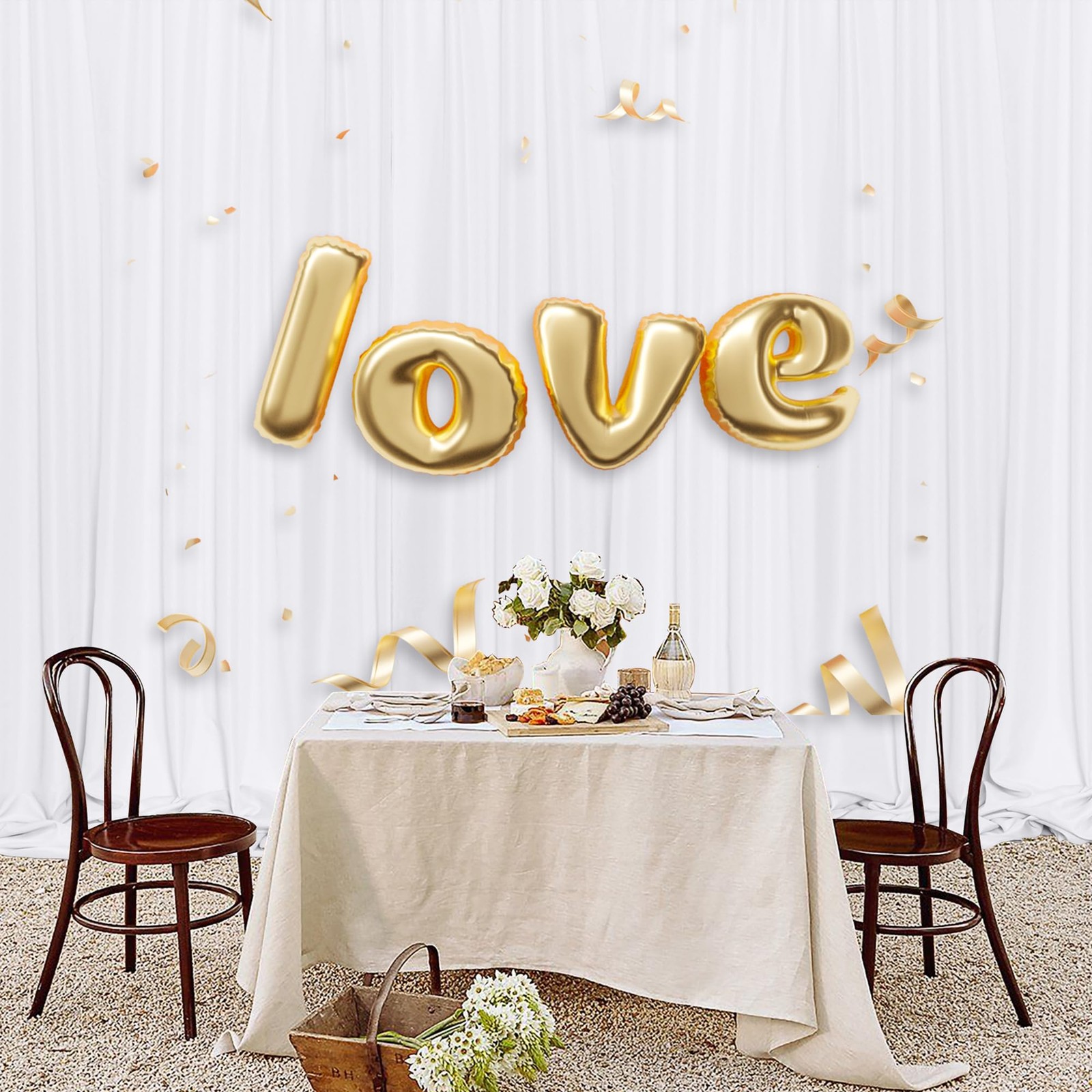 2 Panels 5 x 10 Ft White Backdrop Curtains Photography Rod Pocket Drapes Fabric