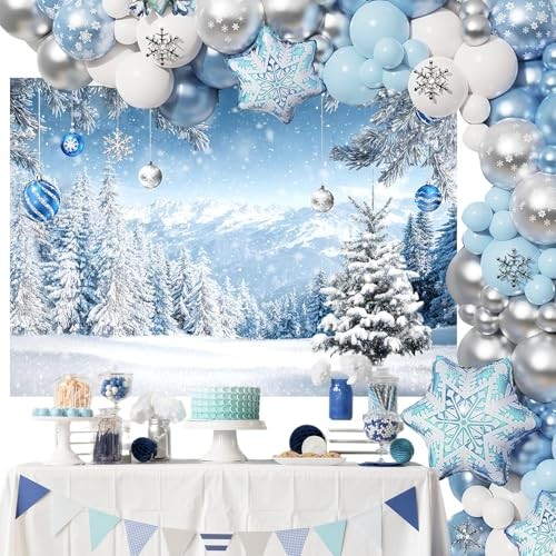 Winter Forest Backdrop – Winter Wonderland – Christmas Party Background 10x8ft