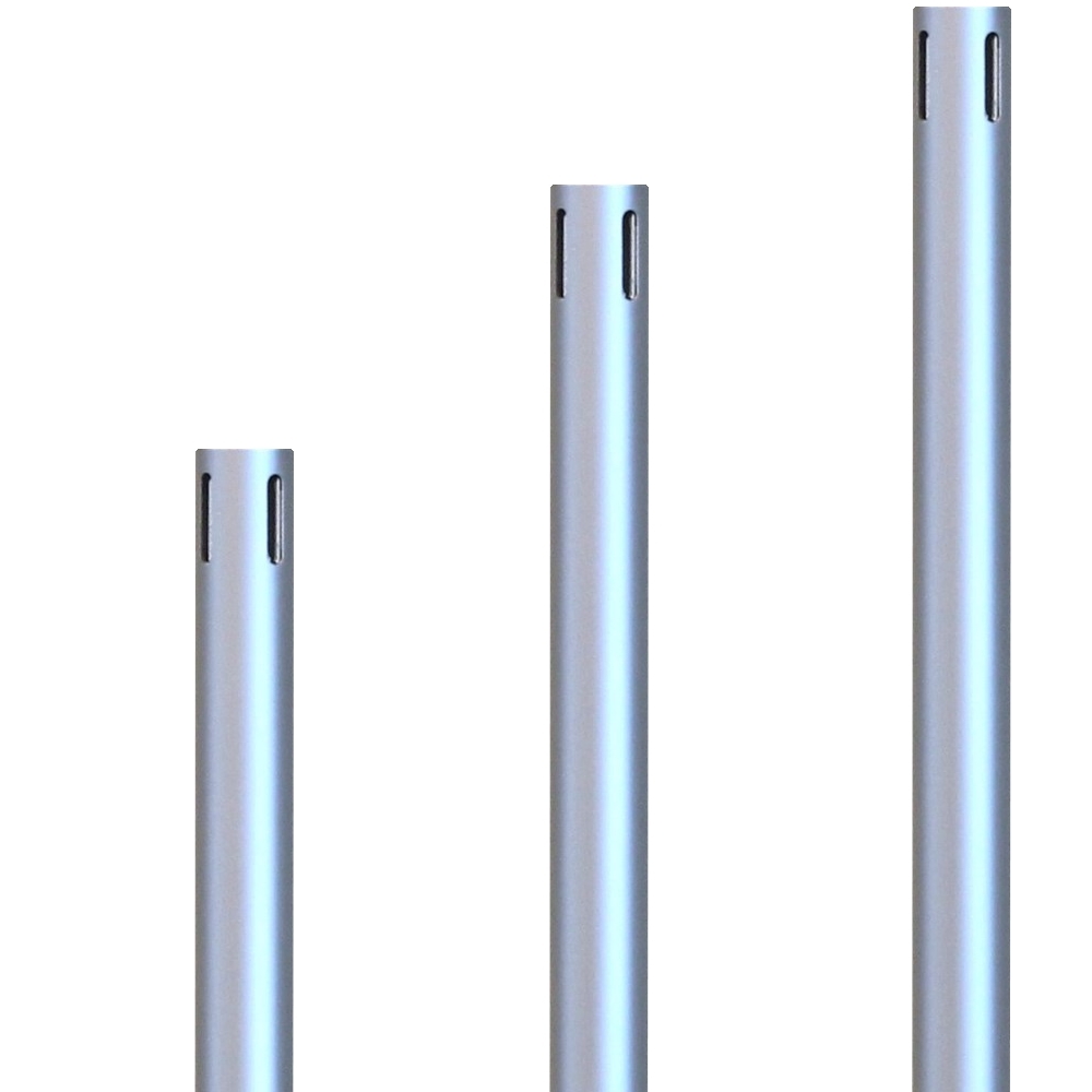 6 FOOT TALL ALUMINUM PIPE AND DRAPE VERTICAL UPRIGHT WITH SLOTS AT TOP & 3 FEET