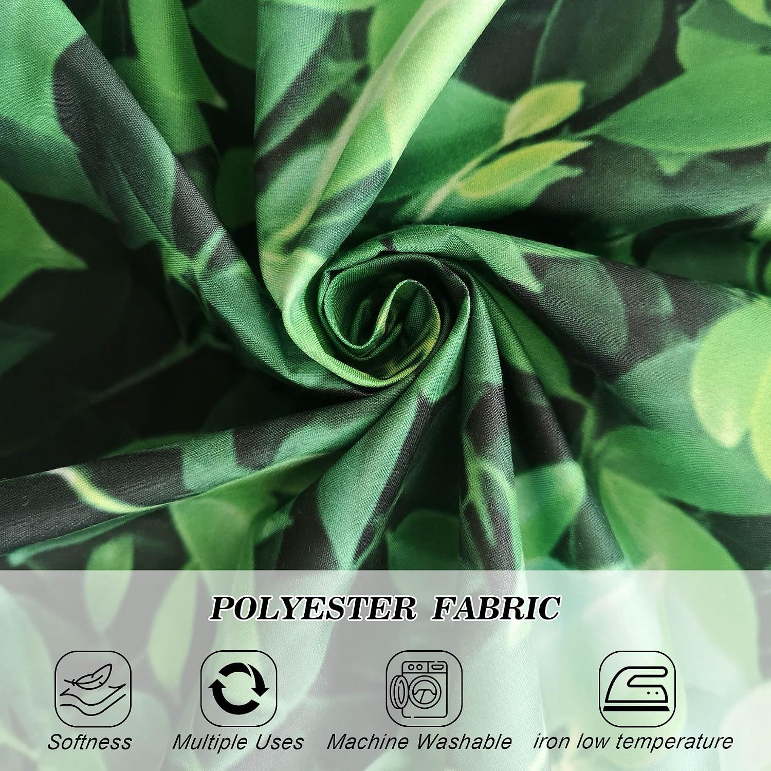 Green Leaves Photography Backdrop 7x5Ft Polyester Jungle Party Background Banner
