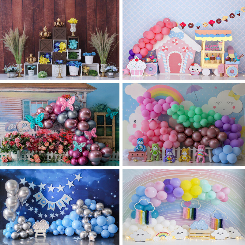 Balloons Photography Background Studio Backdrops For Child Party Birthday Decor