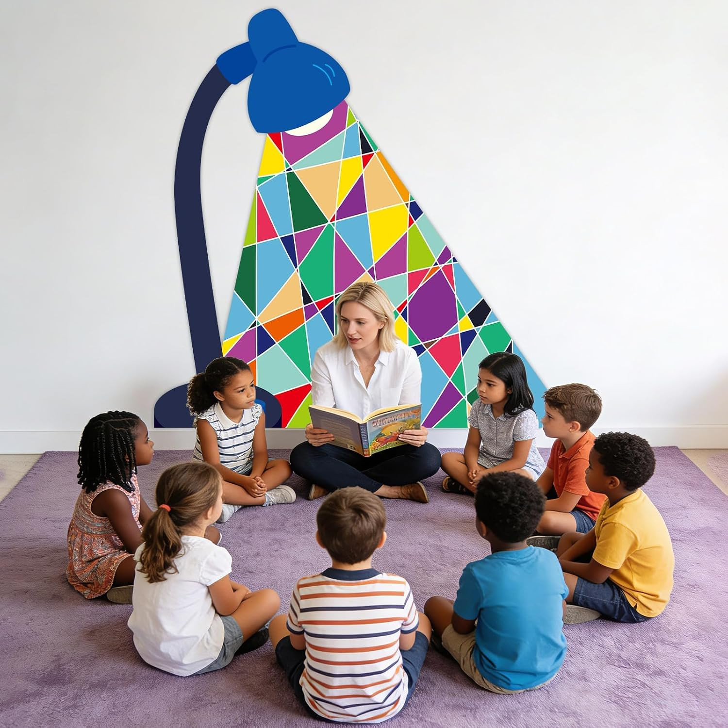 2026 Vacation Bible School Backdrop Decoration Colorful Light Station Backdrop C